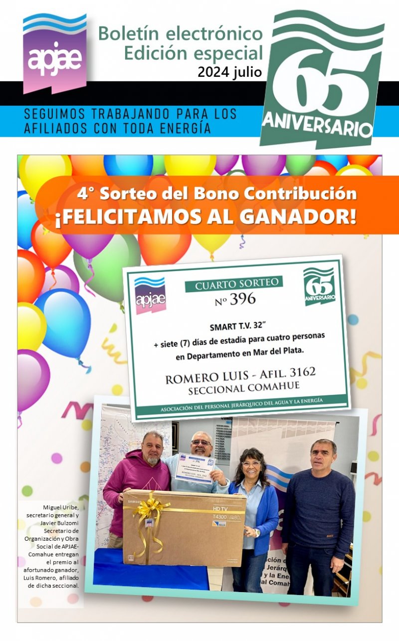 4° SORTEO BONO CONTRIBUCIÓN